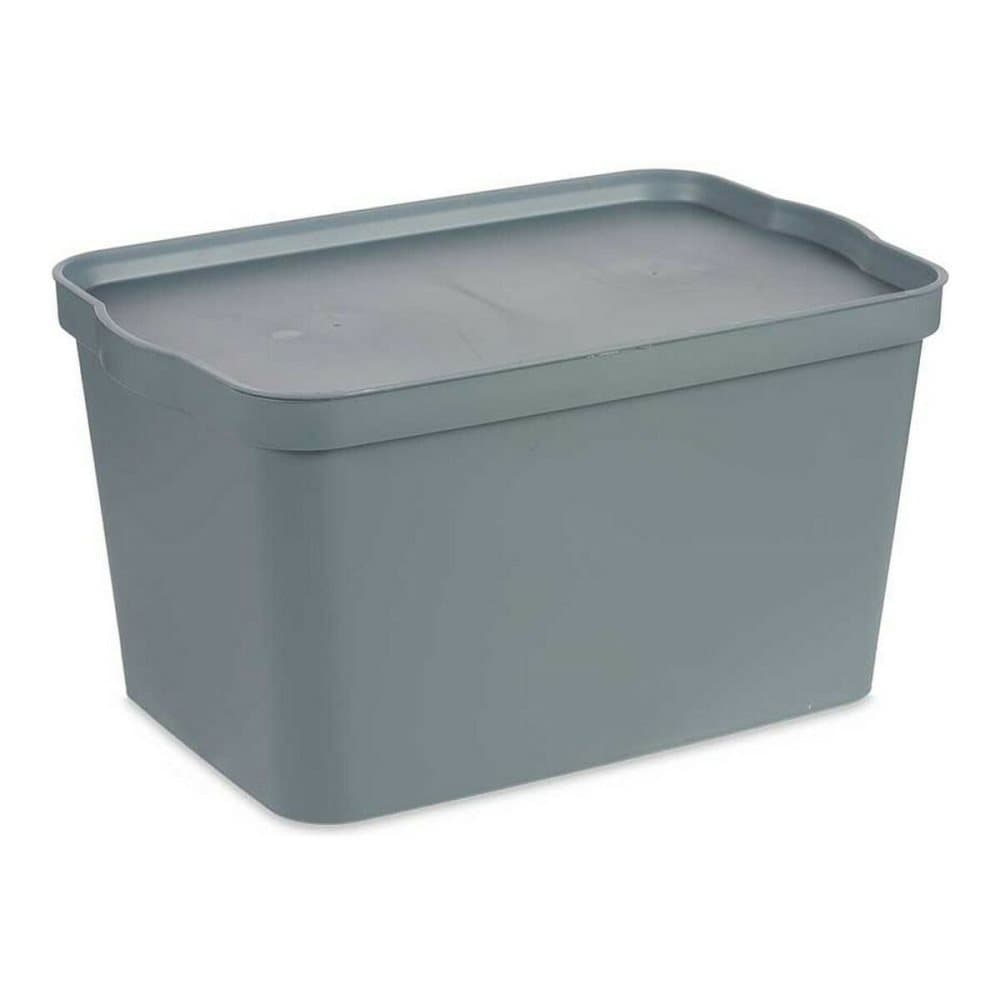 Förvaringslåda med lock Grå Plast (29,3 x 24,5 x 45 cm)
