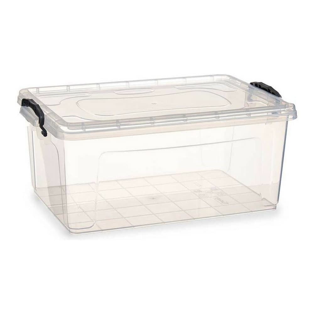 Förvaringslåda med lock Transparent Plast (32 x 20,5 x 50 cm)