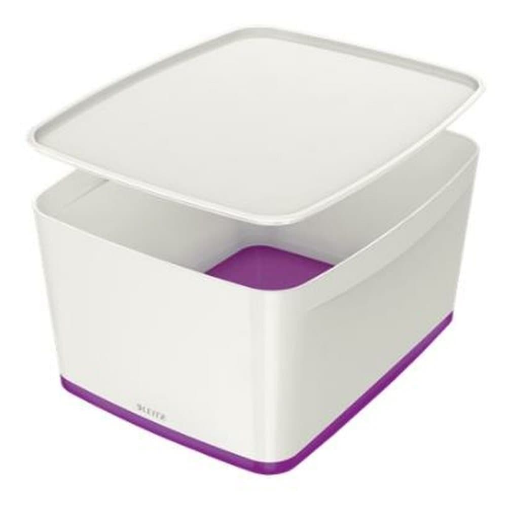 Förvaringslåda Leitz MyBox WOW Stor Violett Med lock Vit ABS (31,8 x 19,8 x 38,5 cm)
