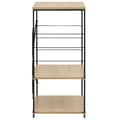 Miniatyrbilde 4 av 8: vidaXL Hylle til mikrobølgeovn svart eik 60x39,6x79,5cm konstruert tre