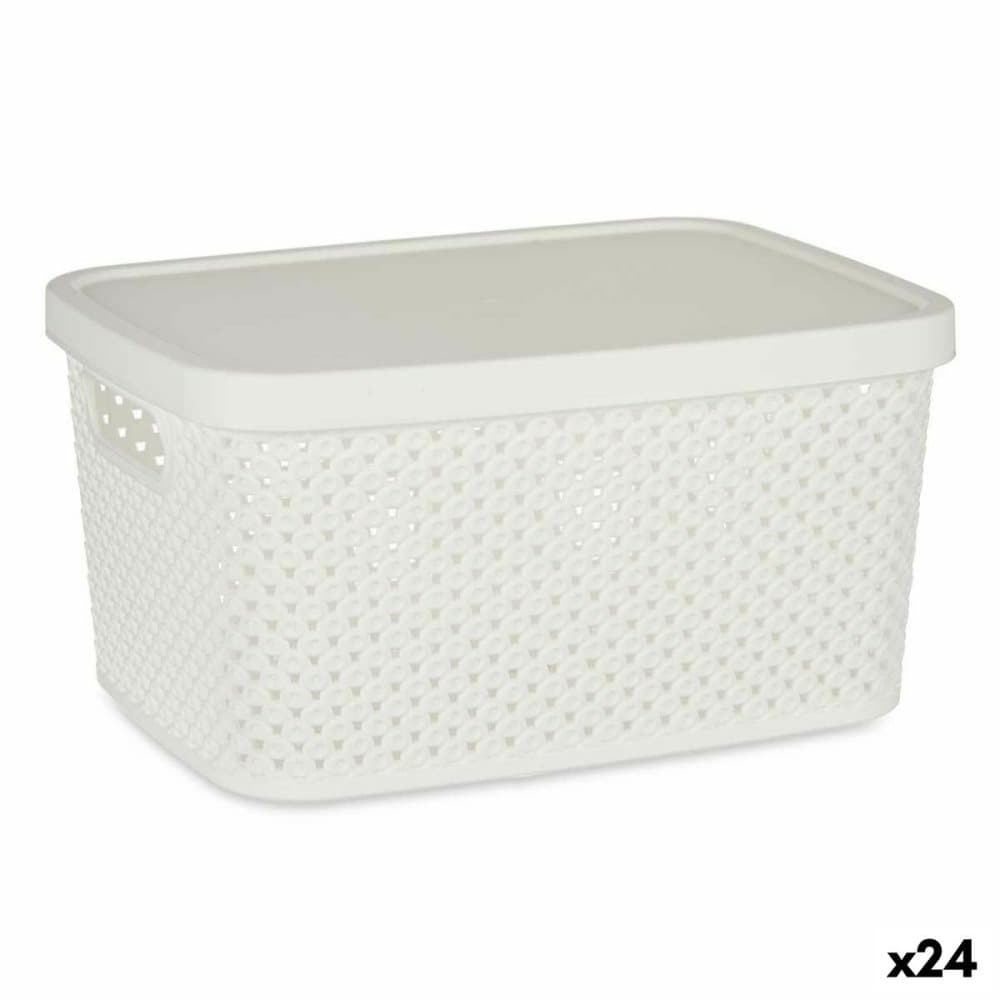 Förvaringslåda med lock Vit Plast 3,5 L (17,5 x 12,5 x 23,8 cm) (24 antal)