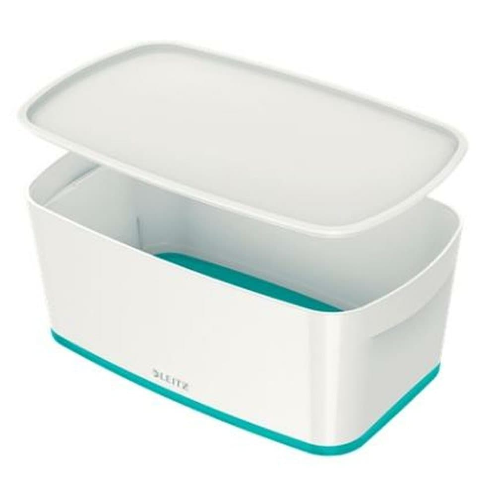 Förvaringslåda med lock Leitz MyBox WOW Turkos Vit ABS (31,8 x 12,8 x 19,1 cm)
