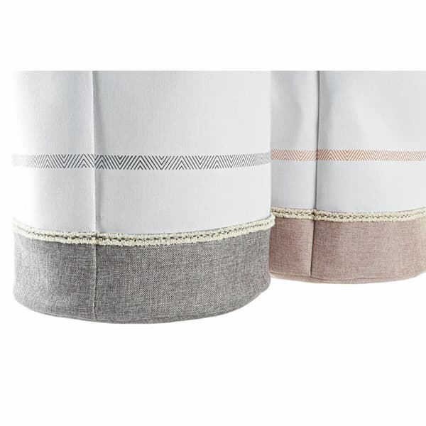 Tvättkorg DKD Home Decor Grå Rosa Polyester (39 x 39 x 41 cm) (2 antal)