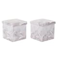 Miniatyrbillede 1 af 4: Multifunktionel Æske DKD Home Decor Foldbar PU Tropisk (2 enheder) (34 x 34 x 34 cm)