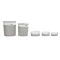 Miniatyrbillede 3 af 4: Set med kurve DKD Home Decor Hvid Grå flet 51 x 37 x 56 cm 52 x 38 x 57 cm (5 Dele)