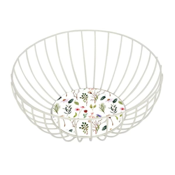 Trådkurv Versa Sansa Cvetlice Metal Stål Træ MDF (28 x 11 x 28 cm)