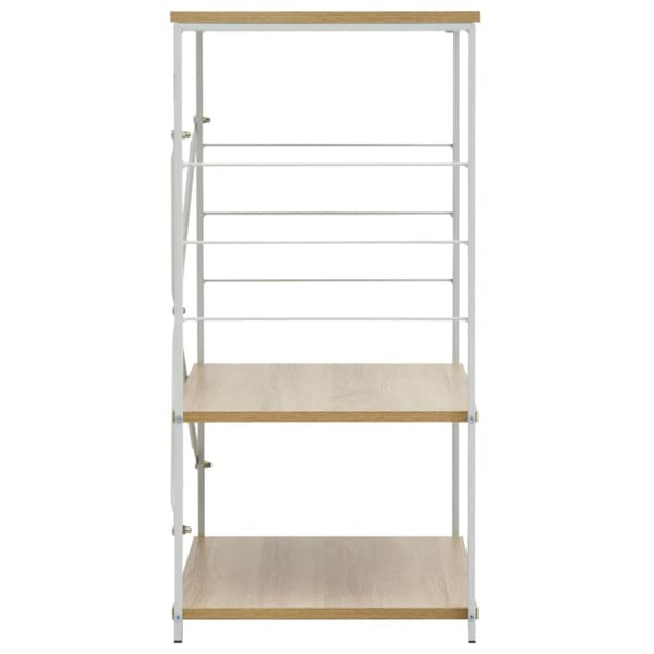 Hylla för mikrovågsugn vit & ek 60x39,6x79,5 cm konstruerat trä