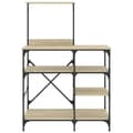 Miniatyrbilde 3 av 10: vidaXL Bakehylle sonoma eik 90x40x132 cm konstruert tre og metall
