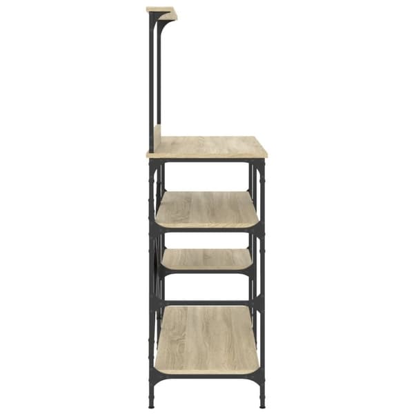 vidaXL Bakehylle sonoma eik 90x40x132 cm konstruert tre og metall
