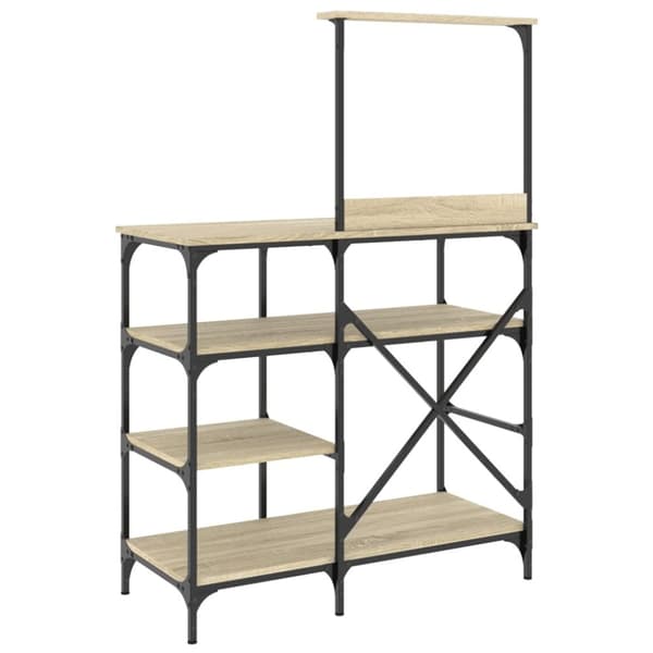 vidaXL Bakehylle sonoma eik 90x40x132 cm konstruert tre og metall