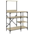 Miniatyrbilde 1 av 10: vidaXL Bakehylle sonoma eik 90x40x132 cm konstruert tre og metall