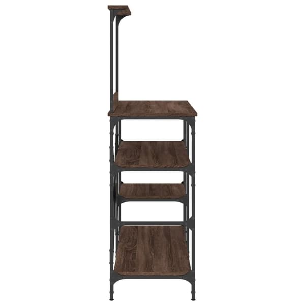 vidaXL Leipurinhylly ruskea tammi 90x40x132 cm tekninen puu ja metalli