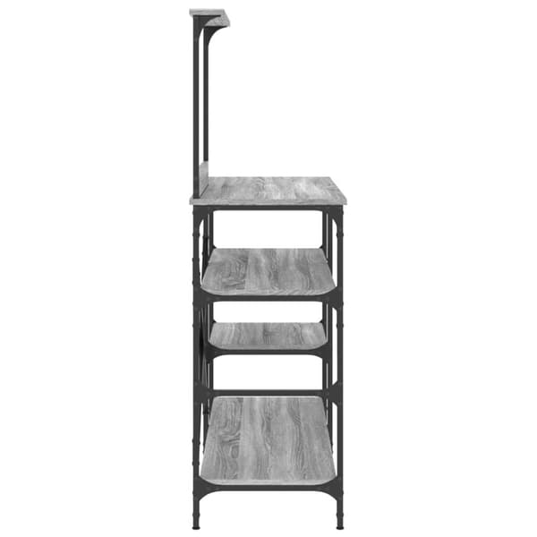 vidaXL Bakehylle grå sonoma 90x40x132 cm konstruert tre og metall