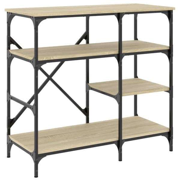 vidaXL Leipurinhylly Sonoma-tammi 90x40x84 cm tekninen puu ja metalli