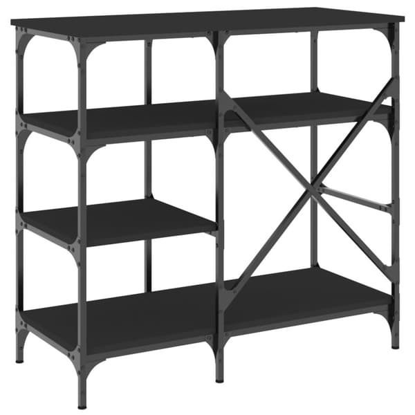 vidaXL Bakehylle svart 90x40x84 cm konstruert tre og metall