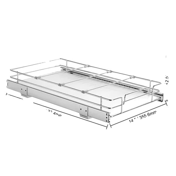 Skabsorganisator, Forkromet Stål, Skydedør Opbevaring, 11x21x25 tommer 11x21x2.5 in