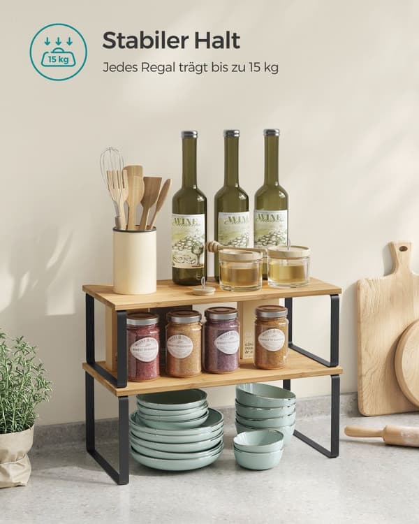 Köksarrangörsuppsättning av 2-metall bläck naturlig beige