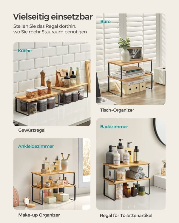 Köksarrangörsuppsättning av 2-metall bläck naturlig beige