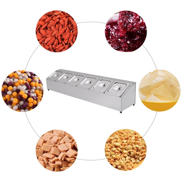 Ingrediensbeholder, Rustfrit Stål Konstruktion, 6 Gitter, Fødevaregodkendt