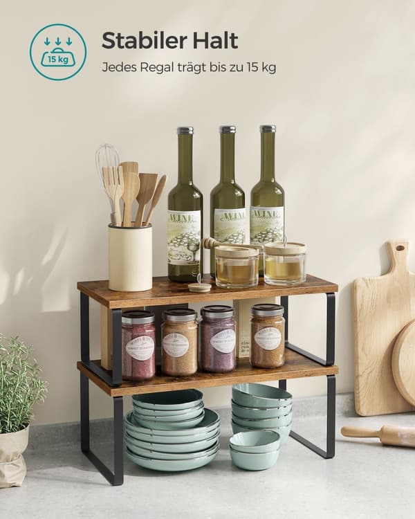Køkkenopbevaring Berger-Metal-Stackable-blæk-zwart-vintage brun