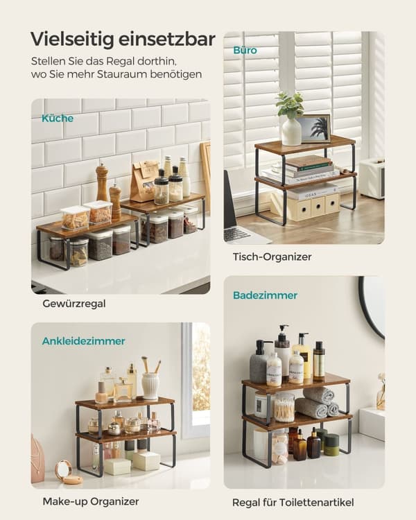 Køkkenopbevaring Berger-Metal-Stackable-blæk-zwart-vintage brun