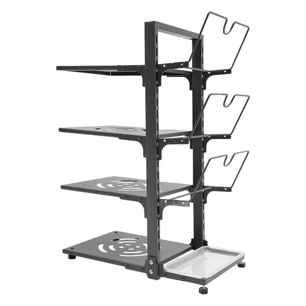 Pot Organizer, 4-lags design, justerbar højde,GRÅ