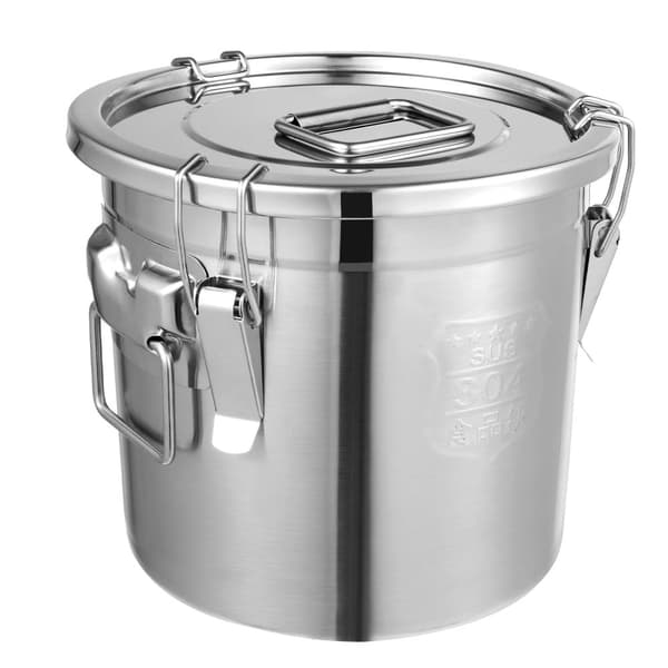Rostfritt Stål Lufttät Förvaringshink, Stor Kapacitet 405 OZ, Hållbar Konstruktion,Silver