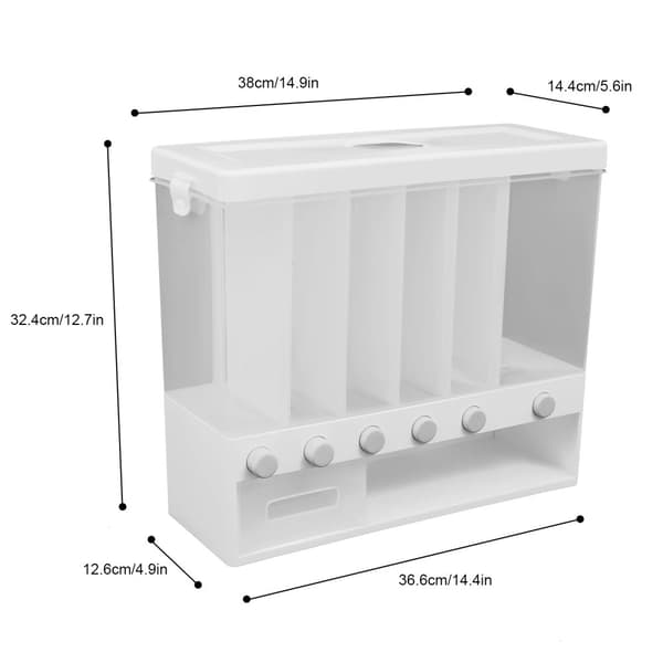 Cereallagringsdispenser, Modern Design, Hög Kapacitet 10 kg,Vit och Klar