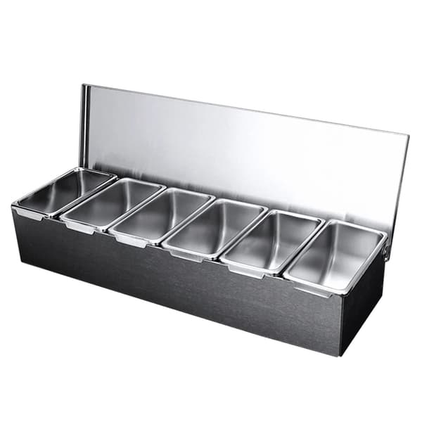 Rustfrit Stål Krydderiboks, Multi-Compartment Design, Nem at Rengøre,Sølv