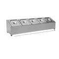 Miniatyrbild 1 av 2: Pizza Topping Station, 5 Rymliga Behållare, Hållbart Rostfritt Stål,Silver