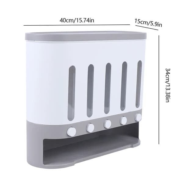 Tørfoderdispenser, 9 kg kapacitet, lufttæt tætning,HVID