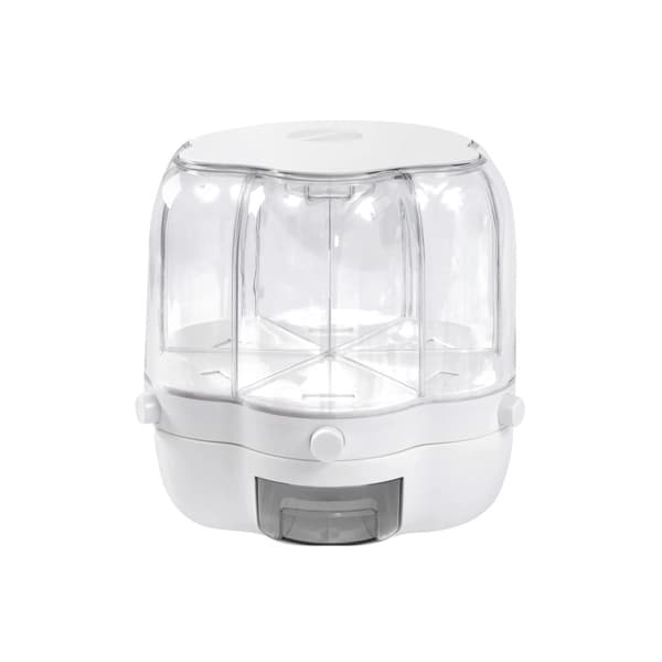 Roterande Torrfoder Dispenser, 6 Fack, 8 kg Kapacitet,Klar