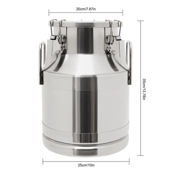 Rustfrit Stål Mælk Opbevaringskanne, 10L Kapacitet, Moderne Design,Sølv