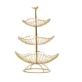 Pikkukuva 1 / 2: 3-tasoinen hedelmäkori, metallirakenne, korkeus 47 cm,Kulta