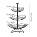 Pikkukuva 2 / 2: 3-tasoinen hedelmäkori, metallirakenne, korkeus 47 cm,Musta
