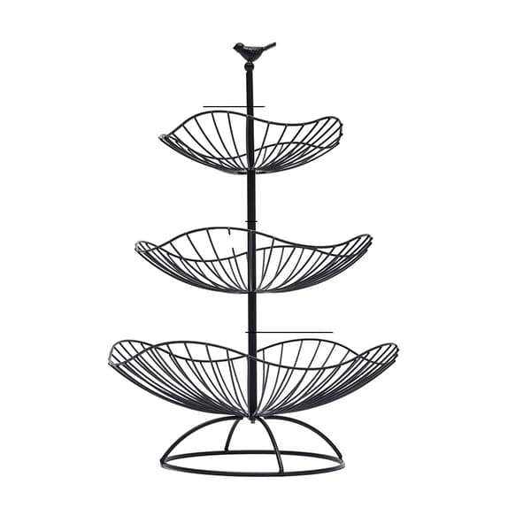3-tasoinen hedelmäkori, metallirakenne, korkeus 47 cm,Musta