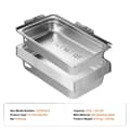 Miniatyrbillede 1 af 2: Fuldt størrelse rustfrit stål dampbordspande, 9,25L kapacitet, holdbar konstruktion,6 stk. 4 tommer