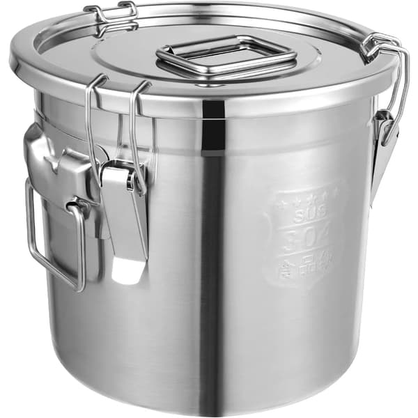 Rostfritt Stål Lufttät Burk, 12L Kapacitet, Hållbart Material, Avtagbar Tätningsring,Silver
