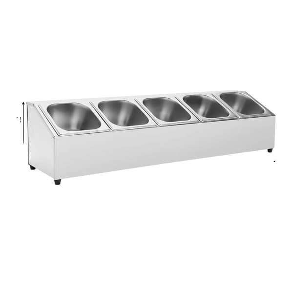 Rustfrit Stål Krydderihylde, Nem at Rengøre Design,5 madbeholdere