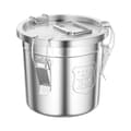 Miniatyrbillede 2 af 2: Rustfrit Stål Opbevaringsspand, 6L Kapacitet, Moderne Stil, Lækagesikker Design,Sølv