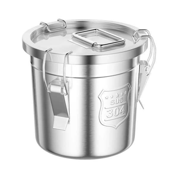 Rustfrit Stål Opbevaringsspand, 6L Kapacitet, Moderne Stil, Lækagesikker Design,Sølv