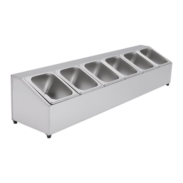 Rustfrit Stål Krydderihylde, 6 Beholdere, Rustfri Design