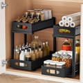 Miniatyrbillede 2 af 2: Under Sink Organizer, Justerbar Højde, Dobbelt Lag Design,2x
