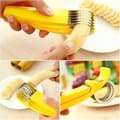 Miniatyrbild 5 av 5: Bananskivare rostfritt stål Kreativ fruktskärare Skinka Jordgubbsdelare