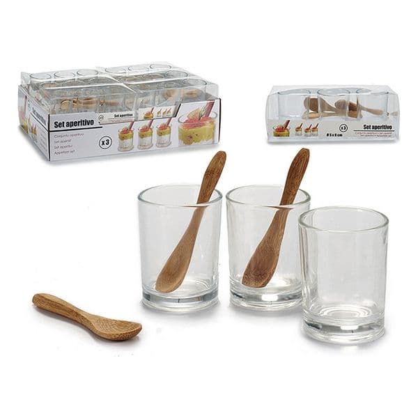 Glasset Vivalto Sked Glas Bambu (100 ml) (3 Delar)