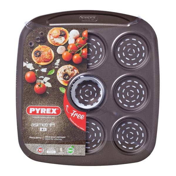Stekebrett Pizza Mini Pyrex Asimetria Galvanisert stål (9 Avdelinger) (16 x 16 cm)