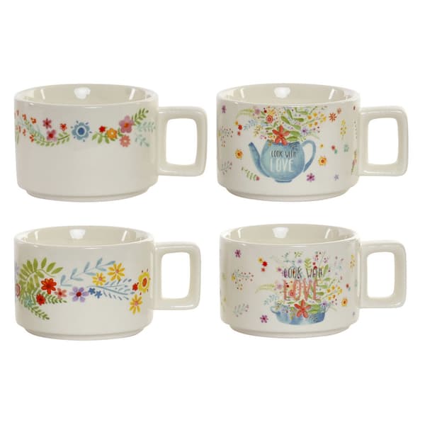 Delers Kaffekoppsett DKD Home Decor Flerfarget Metall Bambus Dolomite 260 ml