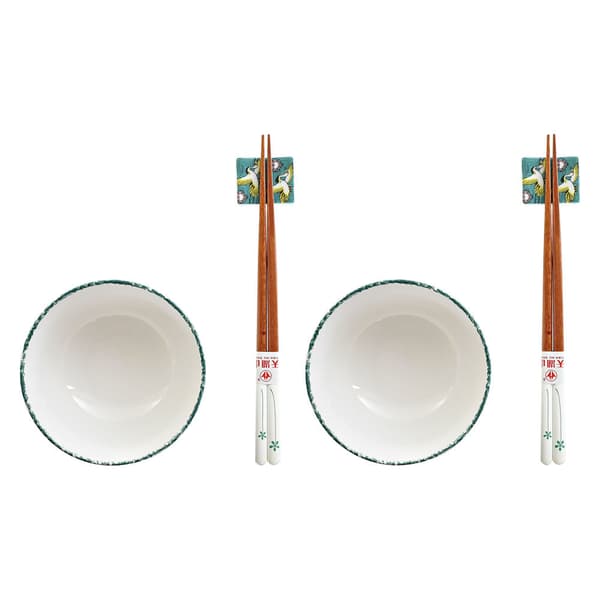 Sushisetti DKD Home Decor 25 x 25 x 6,5 cm Posliini Puu Valkoinen Vihreä Itämainen (6 Kappaletta) (25 x 25 x 6,5 cm) (6 pcs)