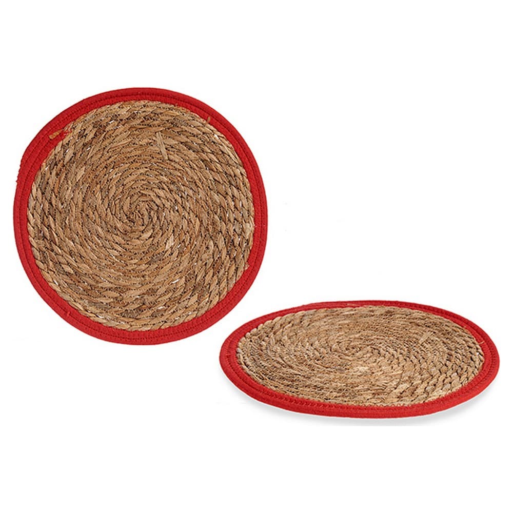 Bordsunderlägg Brun Röd Naturliga fibrer (Ø 35 cm)
