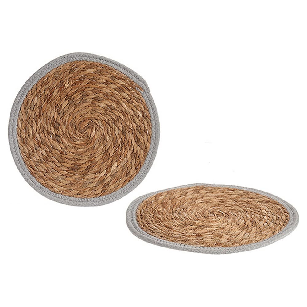 Bordsunderlägg Brun Grå Naturliga fibrer (Ø 35 cm)